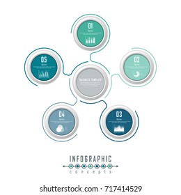 Abstract infographic timeline business template with options, parts, steps or processes. Vector infographic illustration can be used for chart, diagram, web design, presentation, workflow layout