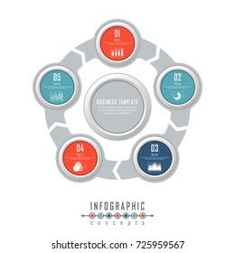 Abstract infographic timeline business template with options, parts, steps or processes. Vector infographic illustration can be used for chart, diagram, web design, presentation, workflow layout