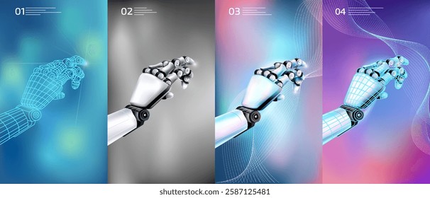 Abstract infographic with the use case of robot arms. - Powered by Shutterstock - Get 15% off with code: PIKWIZARD15
