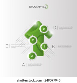 Abstract infographic vector. green arrow