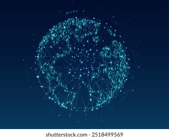 Abstract infographic visualization. Financial chart with uptrend line graphs and candlesticks. Futuristic network or business analytics. Graphic concept for your design.