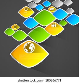 abstract infographic web design template, mesh colorful composition