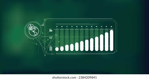 Abstract infographic of world natural gas production growth.