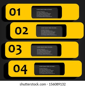 Abstract infographic with yellow rectangles, eps10