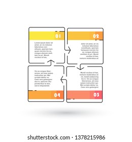 Abstract infographics 4 options template. Vector illustration
