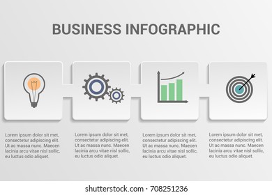 Abstract infographics 4 options template. Vector illustration. Can be used for workflow layout, business step options, banner, web design
