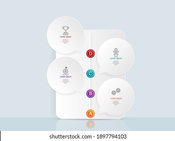 abstract infographics 4 steps for business and presentation vector illustration background