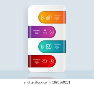 abstract infographics 4 steps for business and presentation vector illustration background