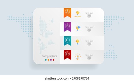 abstract infographics 4 steps for business and presentation vector illustration background