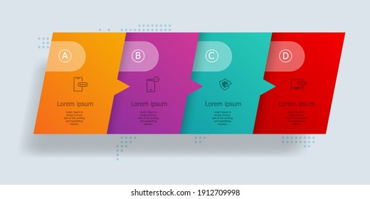 abstract infographics 4 steps for business and presentation vector illustration background