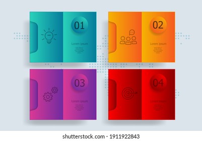 infografías abstractas 4 pasos con un mapa mundial para el fondo de ilustraciones vectoriales de presentación y negocios