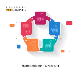 Abstract infographics 5 options template. Vector illustration