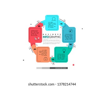 Abstract infographics 5 options template. Vector illustration