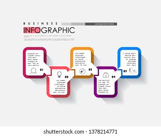 Abstract infographics 5 options template. Vector illustration