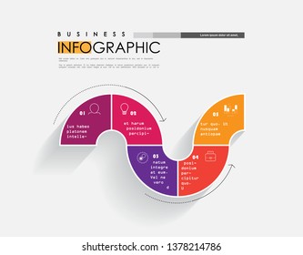 Abstract infographics 5 options template. Vector illustration