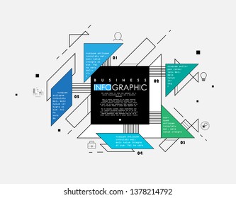 Abstract infographics 5 options template. Vector illustration