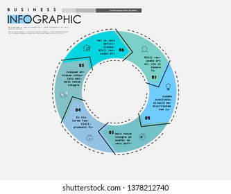 Abstract infographics 6 options template. Vector illustration