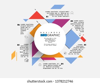 Abstract infographics 6 options template. Vector illustration