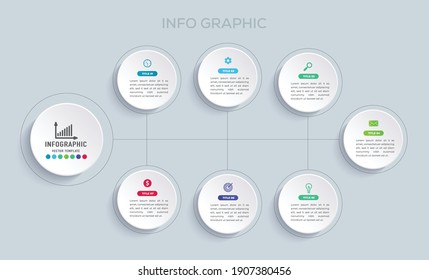 Abstract infographics 7 number options template. Vector illustration. Can be used for workflow layout, diagram, business step options, banner, web design infographic .