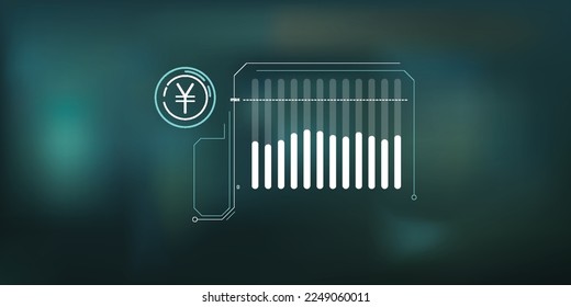 Abstract infographics about the stability of the yen price.