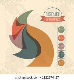 abstract infographics with alphabet sketches