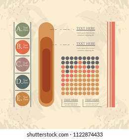 abstract infographics with alphabet sketches