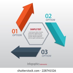 Abstract infographics with arrows and ribbons. Vector art