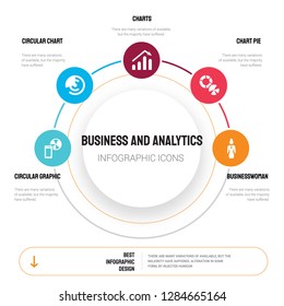 infografías abstractas de la plantilla de negocios y análisis. Los iconos de gráficos circulares móviles, gráficos, gráficos se pueden utilizar para diseño de flujo de trabajo, diagrama, opciones de paso, banner, diseño web.