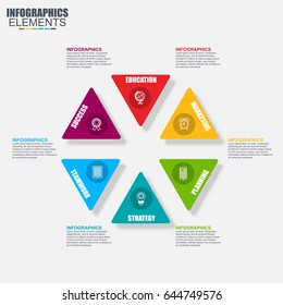 Abstract infographics business diagram vector design template. Can be used for data visualization, workflow layout, cycle, pie chart, circular, finance, flowchart, marketing icons, info graphics.