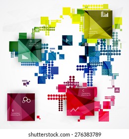 Abstract infographics business template composition with geometric elements