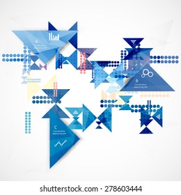 Abstract infographics business template composition with geometric elements