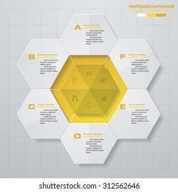 Abstract infographics business template. Vector Illustration. 6 steps order.