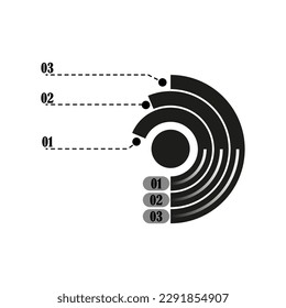 Círculo de infografías abstractas para el diseño de informes. Es una idea de concepto creativa. Ilustración vectorial.