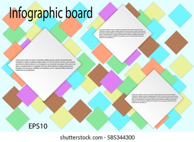 Abstract infographics from colored squares. Used for workflow layout, diagram, banner, web design. Vector eps 10