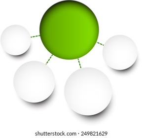 Abstract infographics composed of round paper stickers. Vector illustration. 