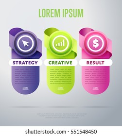 Abstract infographics concept set vector illustration. Data visualization, step process chart, product development stage, info diagram elements. Infographics analytics, bar and timeline elements.