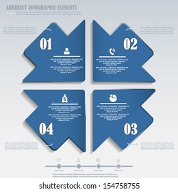 Abstract infographics design element with four blue arrows