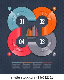 Abstract infographics design with numbered paper elements - vector illustration