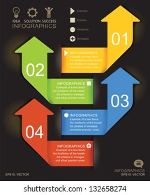 Abstract infographics design with paper numbered labels - vector illustration. This work - eps10 vector file, contain transparent elements and mesh gradients.