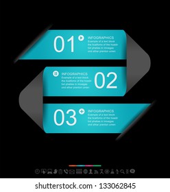 Diseño infográfico abstracto con etiquetas numeradas en papel - ilustración vectorial. Este trabajo - archivo vector eps10, contiene elementos transparentes y gradientes de malla