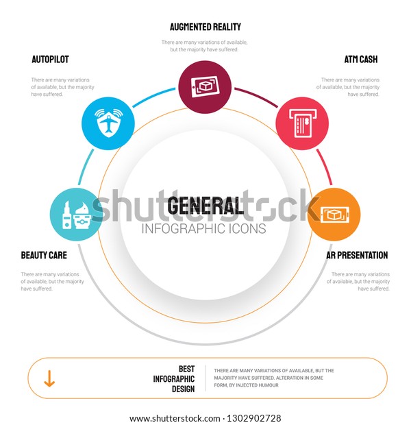 Abstract
infographics of general template. beauty care, autopilot, augmented
reality, atm cash icons can be used for workflow layout, diagram,
business step options, banner, web
design.