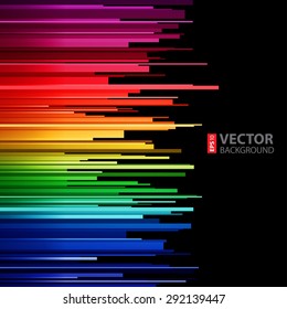 Abstract Infographics Horizontal Rainbow Gradient Stripes Cuts On White Background. RGB EPS 10 Vector Illustration