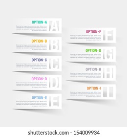 Abstract infographics letter options template. Vector.