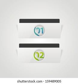 Abstract infographics number options box drawer template. Vector illustration.