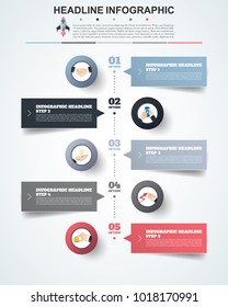 Abstract infographics number options template. Vector illustration. Can be used for workflow layout, diagram, business step options, banner, web design.