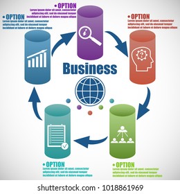 Abstract infographics number options template. Vector illustration. Can be used for workflow layout, diagram, business step options, banner, web design