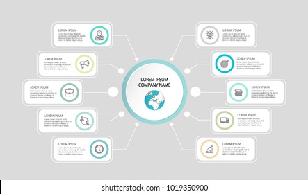 Abstract infographics number options template. Vector illustration. Can be used for workflow layout, diagram, business step options, banner, web design. Business data visualization. Process chart.