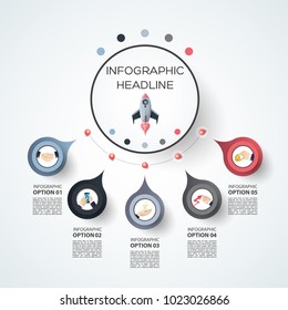 Abstract infographics number options template. Vector illustration. Can be used for workflow layout, diagram, business step options, banner, web design.