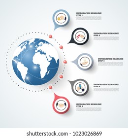 Abstract infographics number options template. Vector illustration. Can be used for workflow layout, diagram, business step options, banner, web design.
