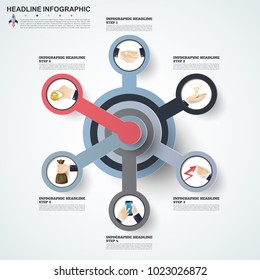 Abstract infographics number options template. Vector illustration. Can be used for workflow layout, diagram, business step options, banner, web design.